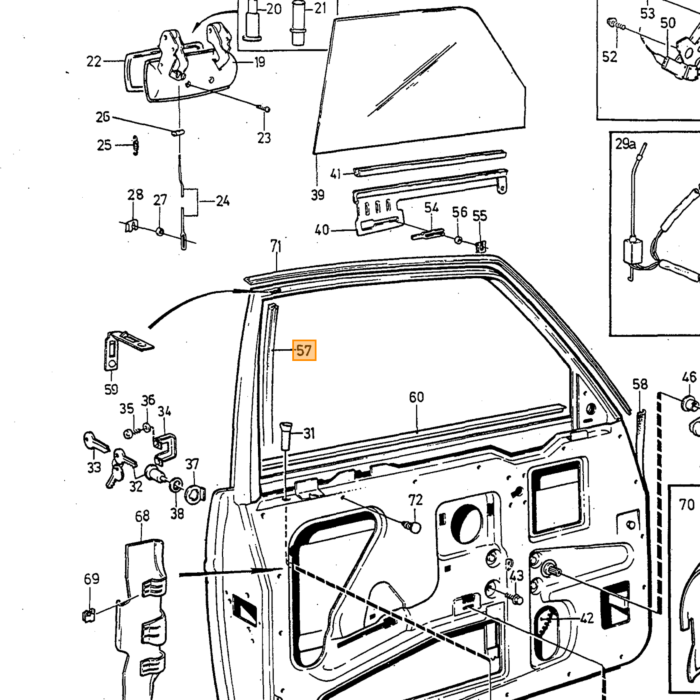 Volvo Azionamento finestre 240+260 porta d'ingresso 244 Volvo ricambi no 3526387