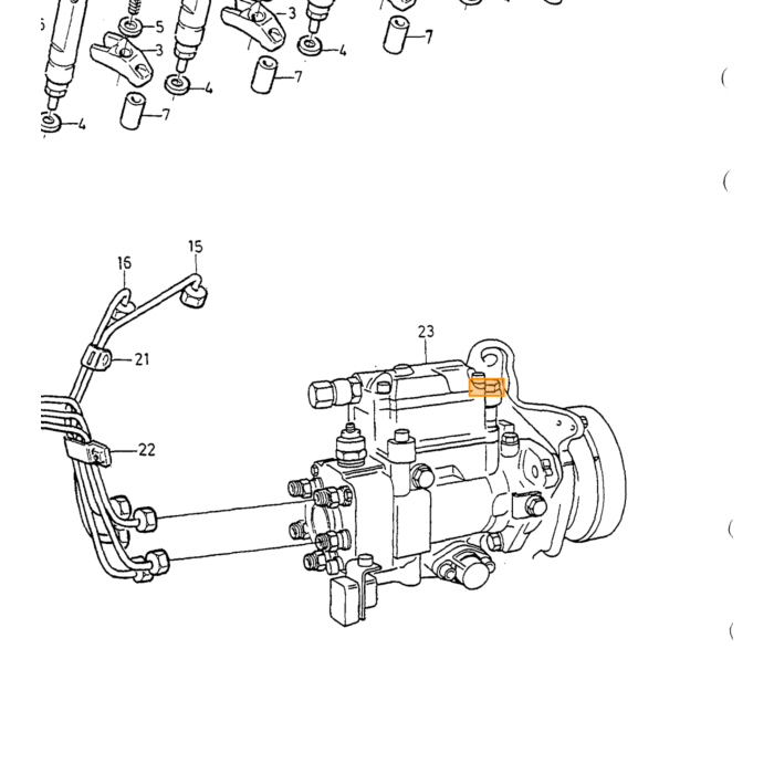 Volvo Afstand ring voor injector 960+Volvo C70 (-2005)+S40 V40 (-2004)+S70 V70 +850 Volvo onderdeel nr 3528216