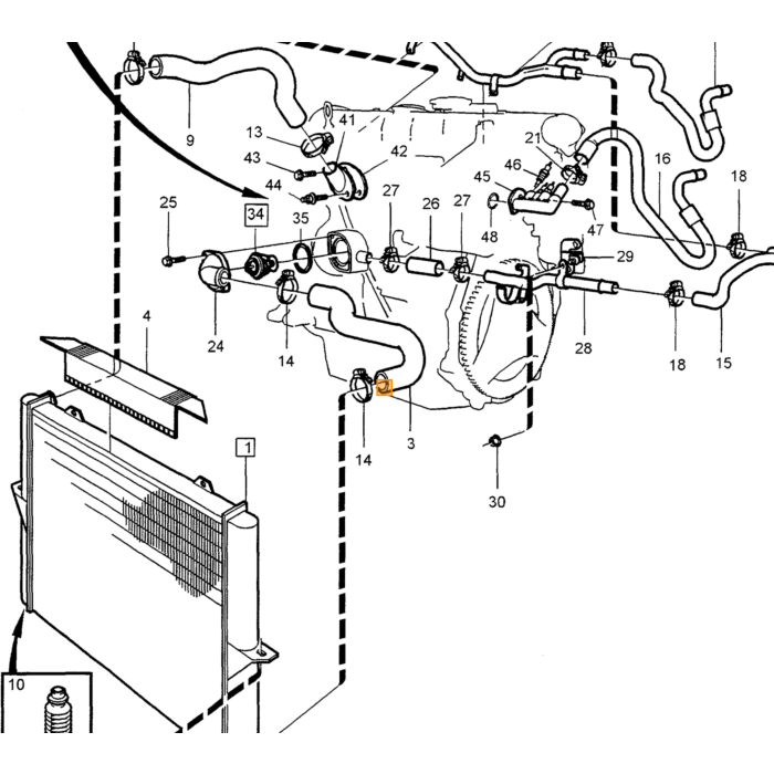 Volvo Uscita acqua di raffreddamento sul motore 850+S60+ Volvo ricambi no 3531478