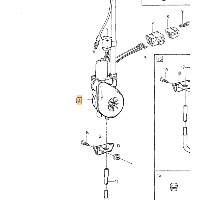 Volvo luidspreker Volvo onderdeel nr 3533623