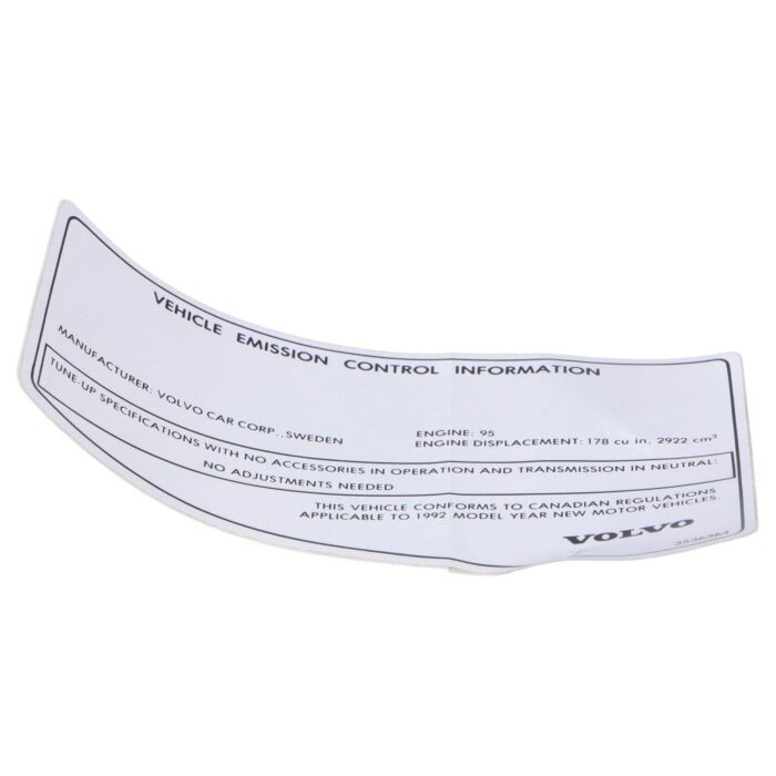 Volvo Sticker Volvo onderdeel nr 3536364