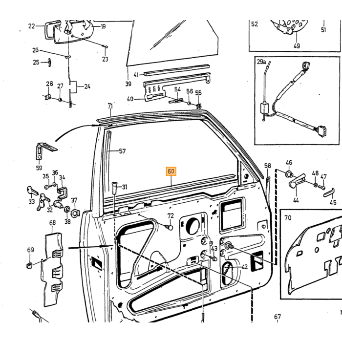 Volvo Fascia decorativa porta anteriore sinistra 244+245 Volvo ricambi no 3540123