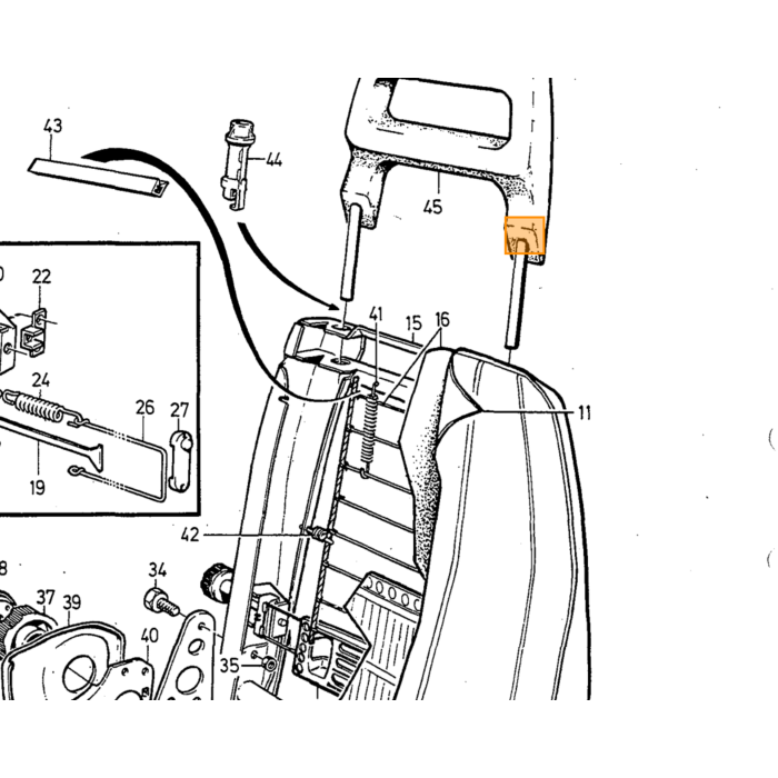 Volvo Imbottitura del sedile in schiuma 240 242 244 245 Volvo ricambi no 3540740