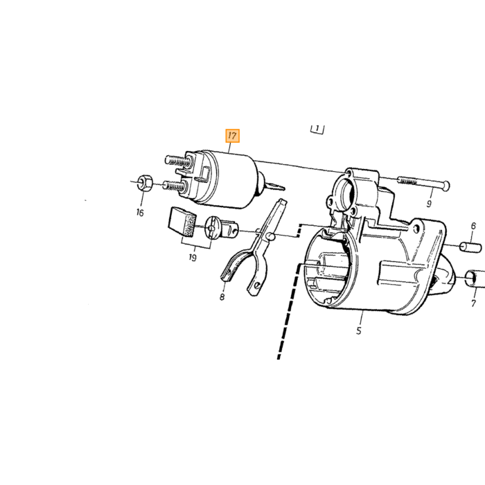 Volvo Actuator startmotor Solenoid 850/940/960 Volvo onderdeel nr 3544830
