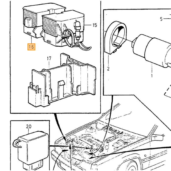 Volvo Diagnostic Unit uitlees knippercode poort voor uitlezen van storingen 740 850 940 960 c70 s70 v70 Volvo onderdeel nr 3545007