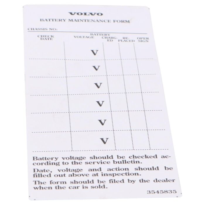 Volvo Sticker Volvo onderdeel nr 3545835