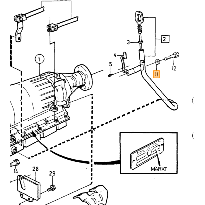 Cinghia del freno Volvo per overdrive tipo J NOS per asse uscente tamburo Volvo, pezzo nr 3549038
