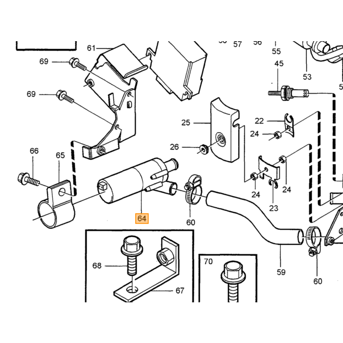 Volvo Pompa acqua riscaldatore da parcheggio Volvo S60 - Volvo ricambi no 3729530