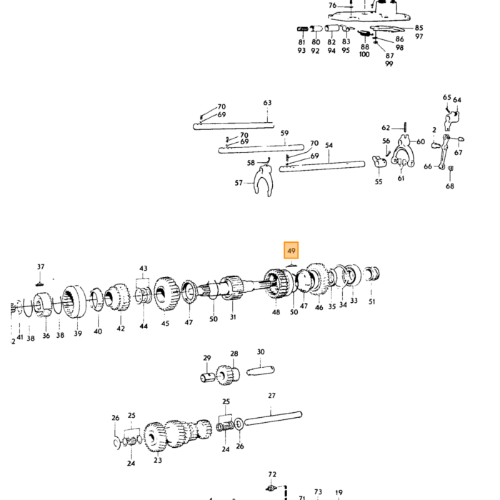 Volvo Nottolino di decelerazione del cambio M40+M41 (nec Volvo ricambi no 380141