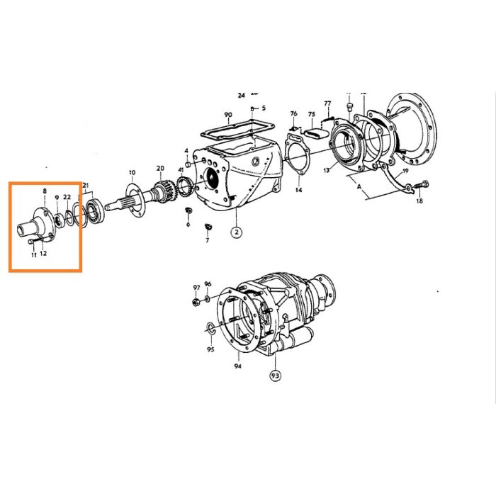 Volvo Housing ingoing shaft M40+M41 gearbox Volvo ricambi no 380190