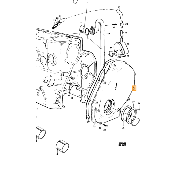 Volvo Bullone biella B18+B20+B30 -1973 (volano 6 fori) Volvo ricambi no 415223