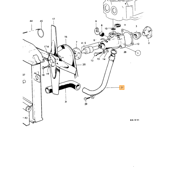 Volvo Tubo pompa acqua al radiatore B18+B20 Amazon PV544 Volvo ricambi no 418334