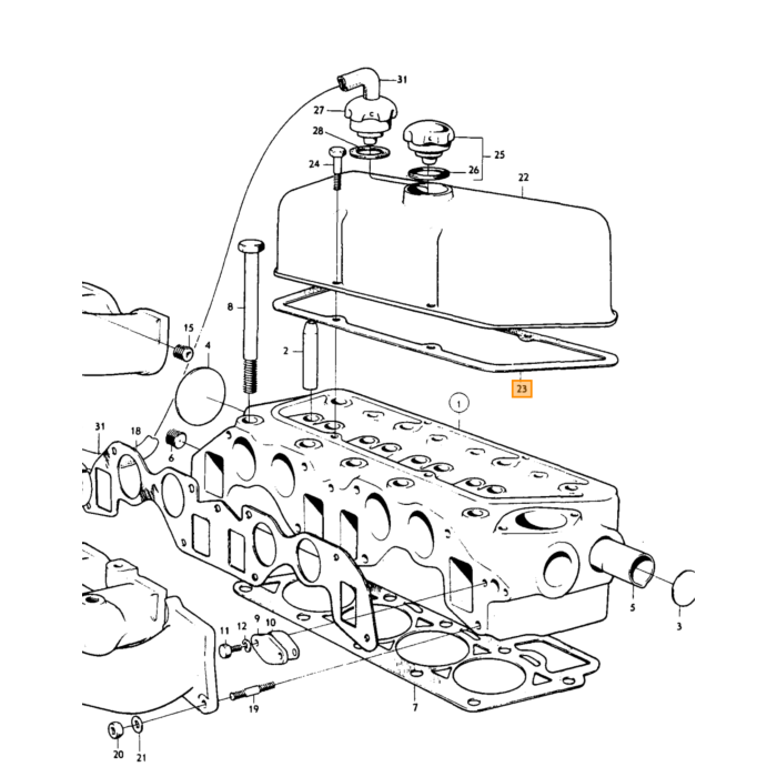 Volvo Gasket valve cover B18_B20  for aluminium valve co Volvo ricambi no 419678ALU