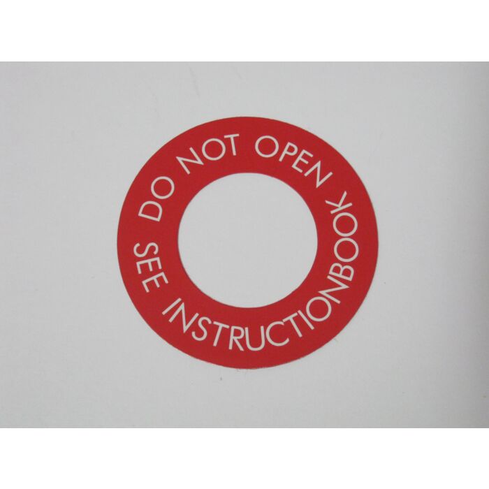 Sticker inchdo not open inch radiateurdop (177) gesloten systeem