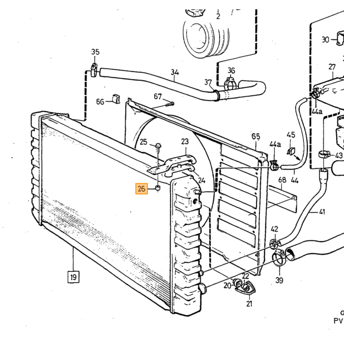 Volvo Radiateur steun rubber  240 260 262 740 760 780 940 960 S90 V90 (-1998) Volvo onderdeel nr 463304