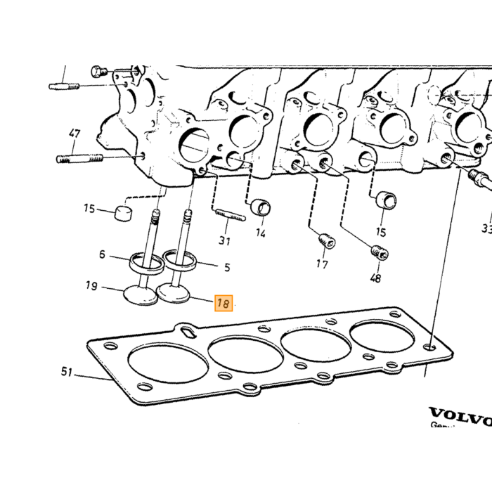 Volvo Ingresso valvola B19+B21+B23+B200+B230 Volvo ricambi no 463395