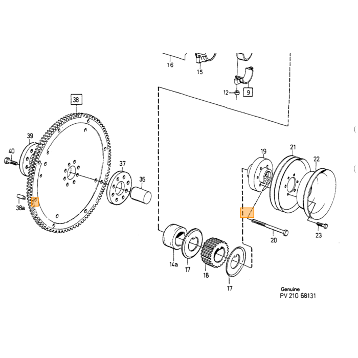 Volvo Poelie pulley krukas B19-B21+B23 -1984 240+260+740 Volvo onderdeel nr 463575