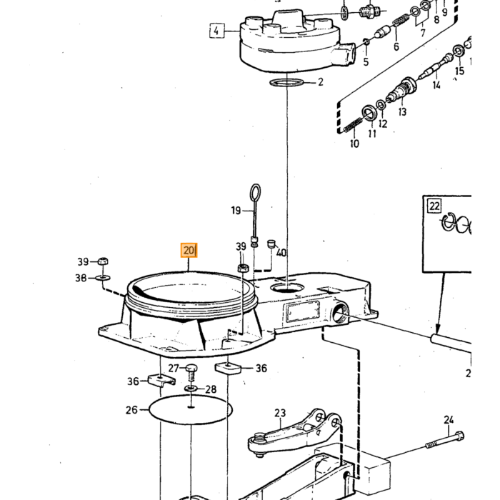 Volvo Drukgever regelaar 240+260+740+940  960 043814004 K tronic  mech inj warm up regulator (	460830) Volvo onderdeel nr 463971