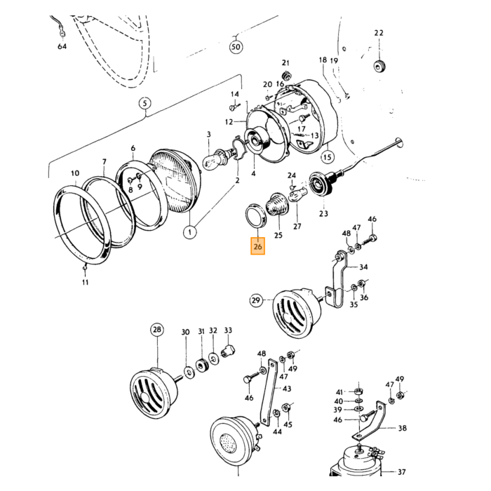 Volvo Lampeggiante ad anello decorativo PV544+Duett Volvo ricambi no 658182