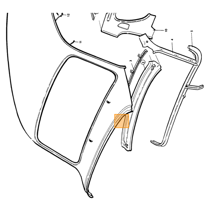 Volvo Supporto jack in lamiera PV444+PV544 Volvo ricambi no 658440