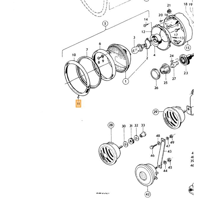 Volvo Montaggio alloggiamento fanale posteriore con rive Volvo ricambi no 658441