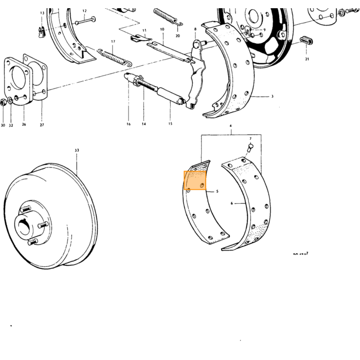 Volvo Distanza freno asta freno a mano posteriore PV544+ Volvo ricambi no 659681