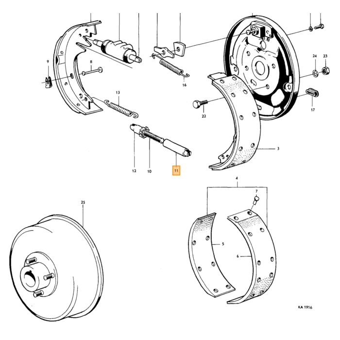 Volvo Freno a mano a molla per asta distanziatrice nr 65 Volvo ricambi no 659682