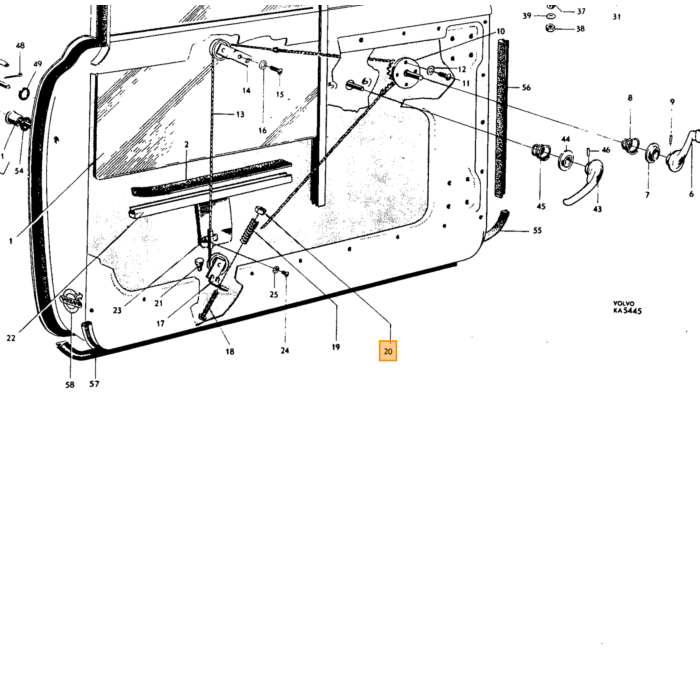 Volvo Door support rear left door Duett Volvo ricambi no 660259