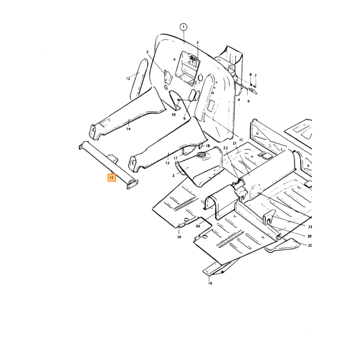 Volvo Trave porta radiatore PV544 1961+ Volvo ricambi no 663243