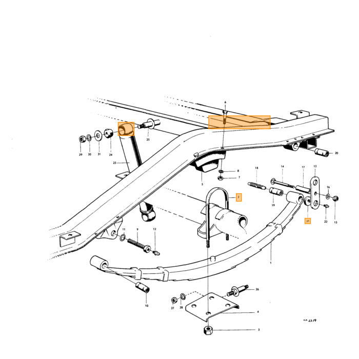 Volvo Trave di supporto radiatore Duett 61-68 Volvo ricambi no 663244