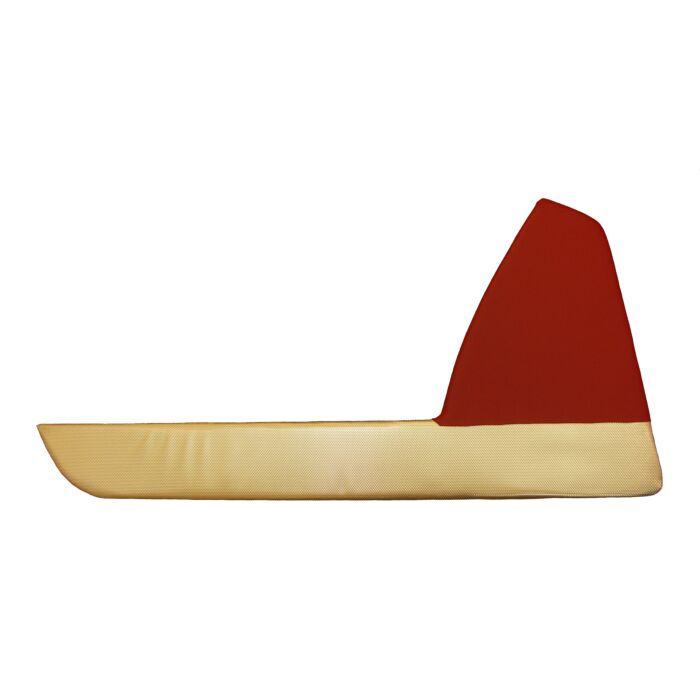 Bekleding P1800 Jensen deurpaneel linksonder onder rood/zilver 301.303 301-176 1961-1962