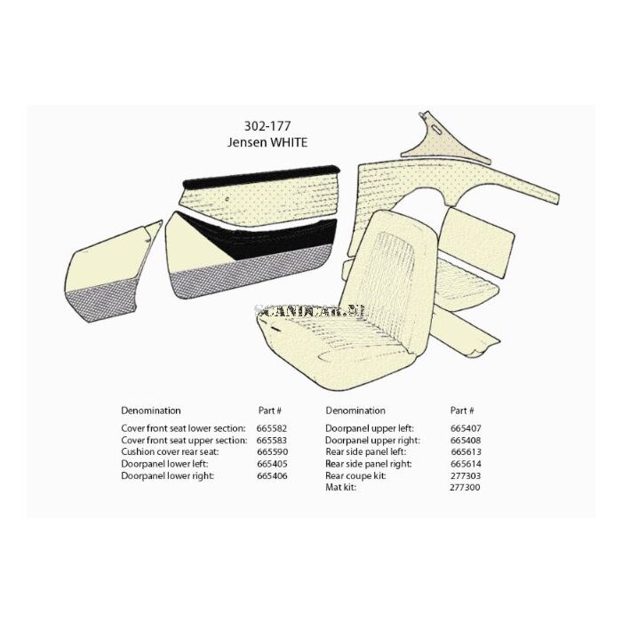 Volvo Rivestimento sedia p1800s colore sedile 302-177 Volvo ricambi no 665582