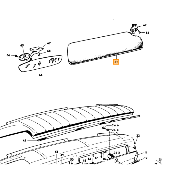 Volvo Fascia decorativa PV parte centrale del cofano ved Volvo ricambi no 666891