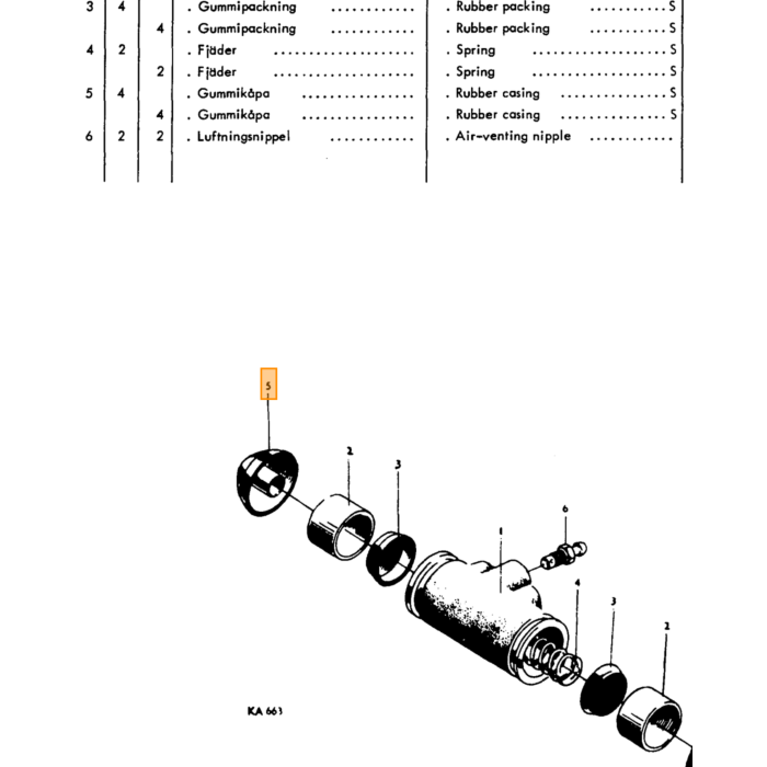 Volvo Tubo in gomma serbatoio liquido freni per linea PV Volvo ricambi no 667362