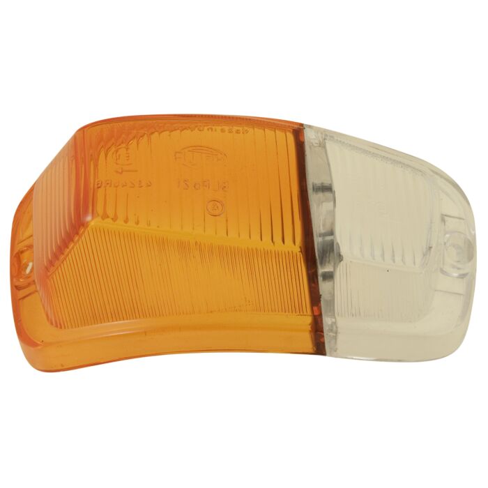 Knipperlicht Amazon oranje/wit Rechts richtingaanwijzerglas SET met chrome ring+reflector+rubber fabr Bastuck