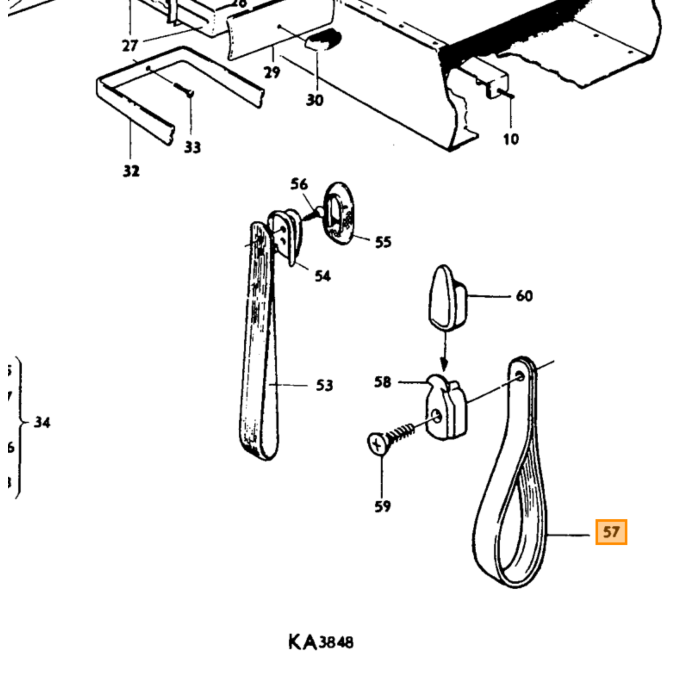 Maniglia B Volvo stile PV544 Amazon 660625 Parte Volvo nr 670924