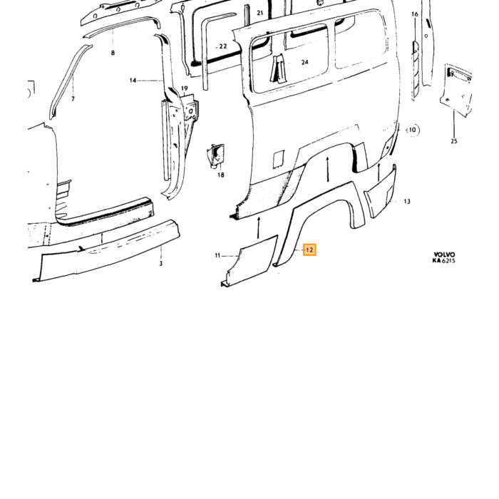 Volvo Cerchio in lamiera Duett posteriore sinistro e pos Volvo ricambi no 672188