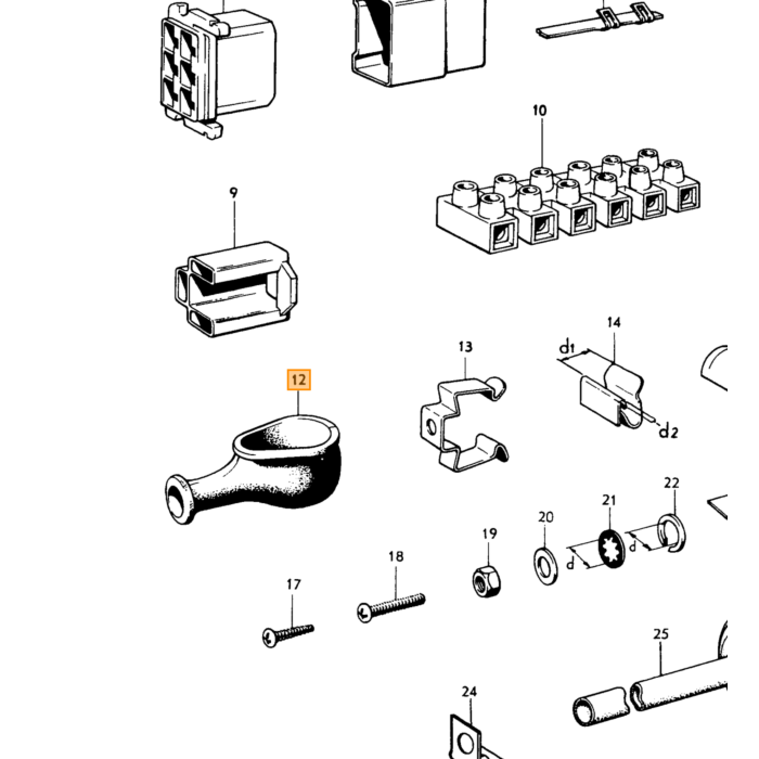 Volvo Rubber kap kabel startmotor + dynamo Amazon+140+164+240+260+740+940+960 Volvo onderdeel nr 673580