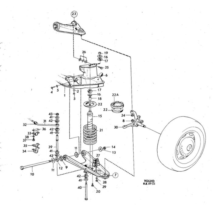 Volvo Silentbloc asse anteriore 140 braccio oscillante s Volvo ricambi no 675432PU