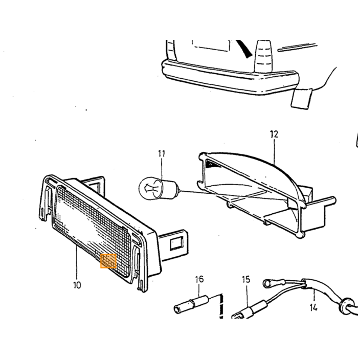 Volvo Illuminazione interna in vetro 140+164 Volvo ricambi no 677430