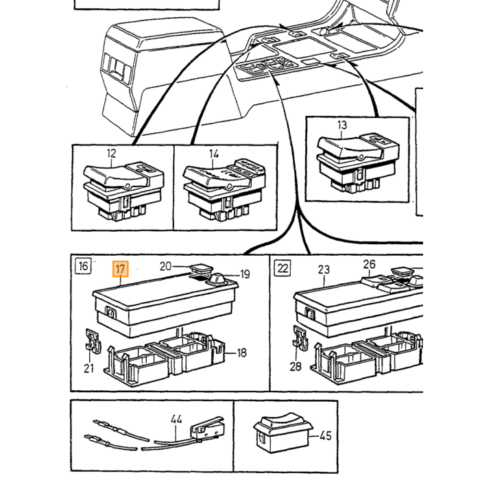 Interruttore automatico per luci di emergenza Volvo, pulsante per Volvo 850 -1994 usato, disponibile su richiesta, codice articolo 6806356, numero di parte Volvo 6806356U per Volvo