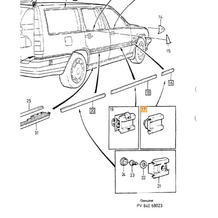 Volvo emblema Volvo ricambi no 6817452