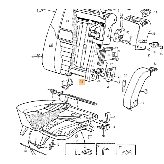 Volvo riem geleider achterbank c70 s70 850 v70  Volvo onderdeel nr 6818313
