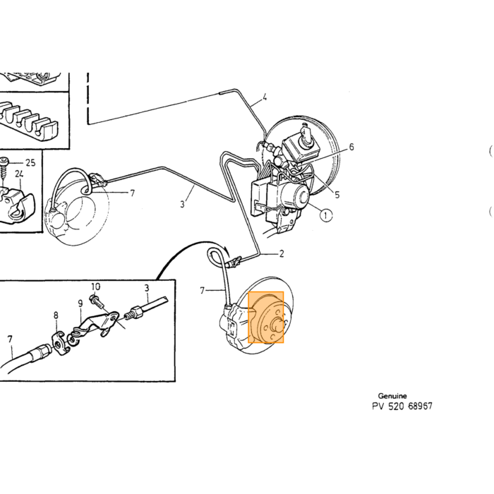 Volvo Rem Pijp Volvo typeVolvo 740 :  motor type remleitung Verbindung zwischenVolvo 850 :  remleitung Verbindung zwischenVolvo 940 960 :  motor type remleitung Verbindu Volvo onderdeel nr 6819040