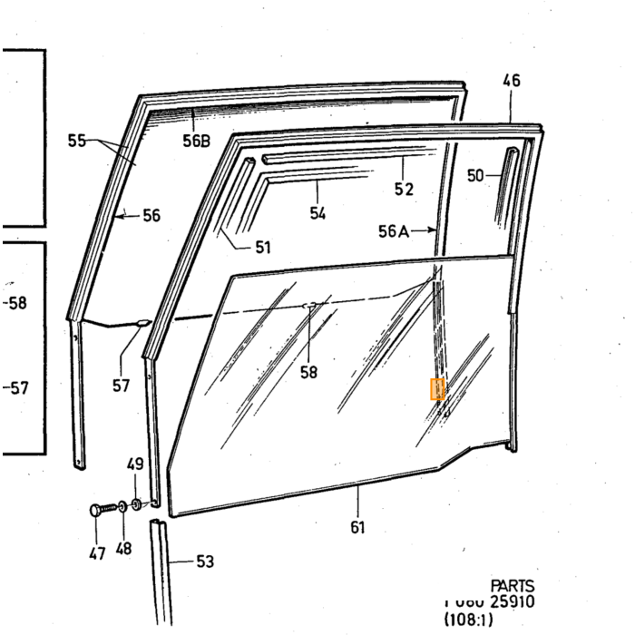 Volvo slot knop rechts Volvo onderdeel nr 683958