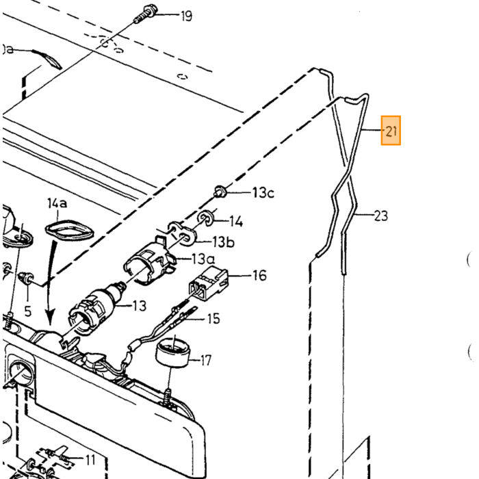 Volvo ophanging verbindingstang 850  V70  V70 XC kofferklep zonder 2 staps slot Volvo onderdeel nr 6846659