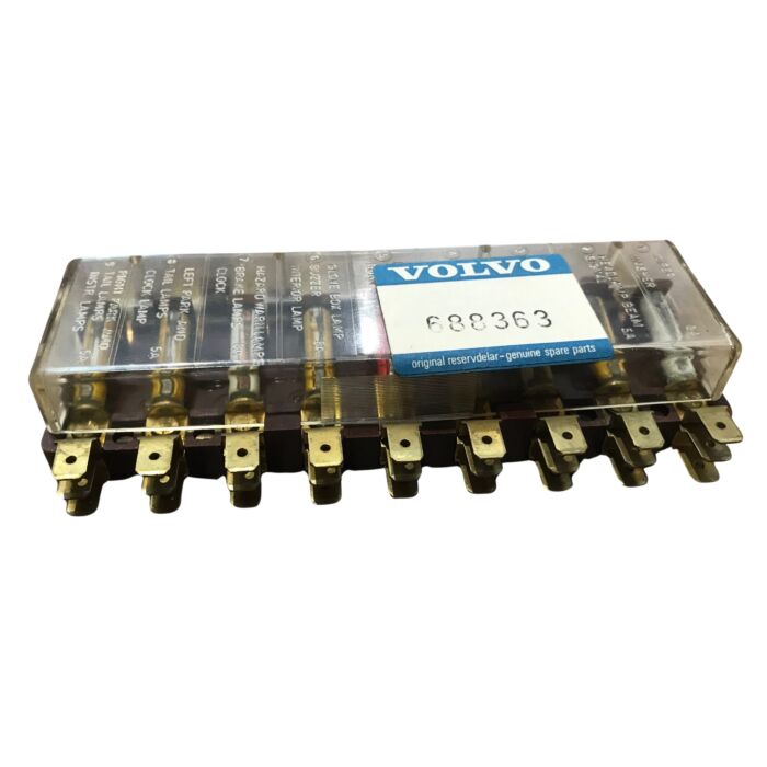 Volvo Zekering kast 140 serie 142 ch 178960+ 144 ch 194140+ 145 ch 61600+ 164 zie ch met cover NOS Volvo onderdeel nr 688363