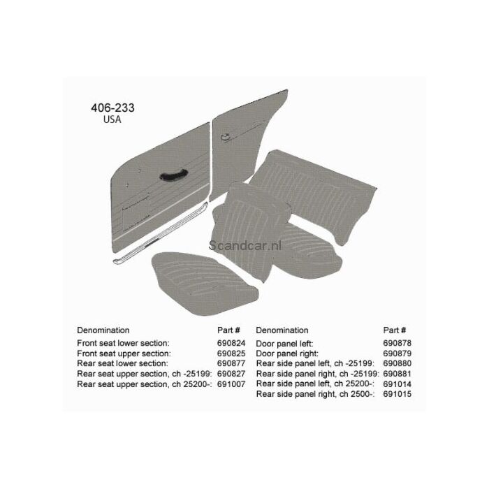 Bekleding amazon 2 deurs zijpaneel cover linksachter grijs 408-235
