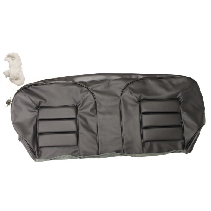 Volvo Bekleding 164 ch 22323- +140GL achter leer stoel hoes zitting zwart 1970-1974 zie 695280-03 set Volvo onderdeel nr 695280