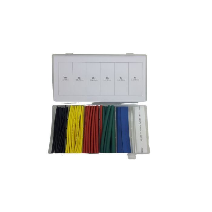 Krimpkous set van 100 stuks diameters van: 1.5 + 2.5 + 4.0 + 6.0 + 10.0 + 13.0